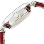Anne Klein Women's Silver-Tone White Dial and Red Leather Strap Watch