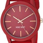 Nine West Women's Burgundy Silicone Strap Watch