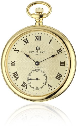Charles-Hubert, Paris Premium Collection Stainless Steel Pocket Watch