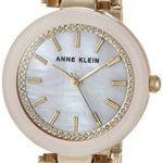 Anne Klein Women's Swarovski Crystal Accented Gold-Tone Mesh Bracelet Watch