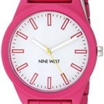 Nine West Women's Matte Hot Pink Rubberized Bracelet Watch