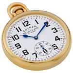 Timeless Elegance: Gotham Men's Gold-Plated Mechanical Hand Wind Railroad Style Pocket Watch
