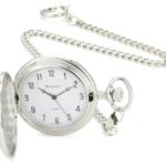 Bucasi Hunting Case Engravable Silver Gold Tone Chain Pocket Watch
