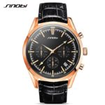 2017 SINOBI Military Spy Men Wrist Watches Chronograph leather watchband
