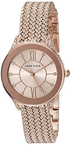 Anne Klein Women's Swarovski Crystal Accented Rose Watch