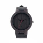 BOBO BIRD Men's Ebony Wood Design Watches With Real Leather Quartz Watch