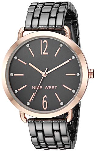 Nine West Women's Crystal Accented Rose Gold-Tone Watch