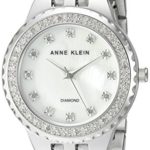 Anne Klein Women's Diamond-Accented Silver-Tone Bracelet Watch