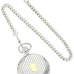 Bucasi Hunting Case Engravable Silver Gold Tone Chain Pocket Watch