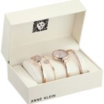 Anne Klein Women's Swarovski Crystal Accented Rose Gold-Tone Bangle Watch