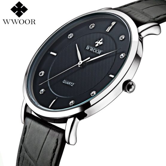 WWOOR Brand Luxury Men's Watches Waterproof Ultra Thin Simple Watch