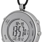 Spovan Silver Digital Pocket Watches Hiking Altimeter Barometer
