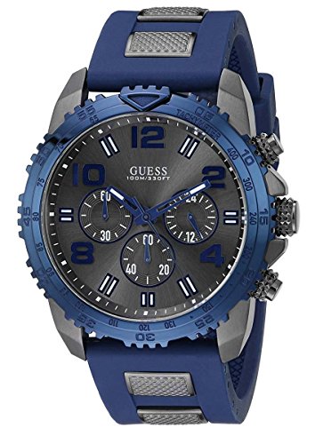 Guess Men's Silicone Sporty Multi-Function Analog Quartz Watch