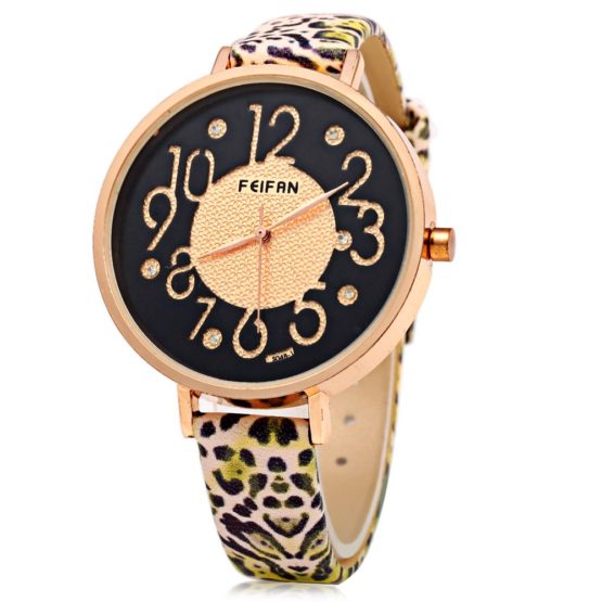 Women Watches PU Leater Quartz Woman Wrist Watch Simple Clock