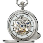 Gotham Men's Silver-Tone Mechanical Pocket Watch