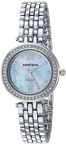 Armitron Women's Swarovski Crystal Accented Silver-Tone Bracelet Watch
