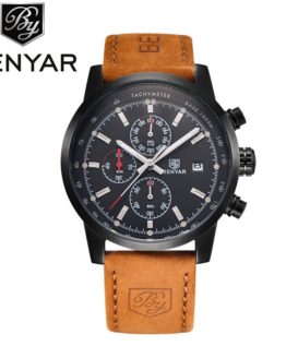 BENYAR Sport Men Watch Top Brand Luxury Men Leather Watch