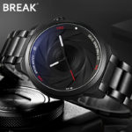 BREAK Photographer Series Unique Camera Style stainless Strap Men Watches