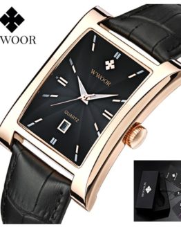 WWOOR Men Watch Ultra thin Square Watches Quartz Watches