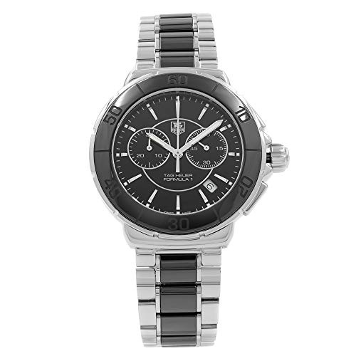 Tag Heuer Women's 'Formula 1' Stainless Steel Black Ceramic Chronograph Watch