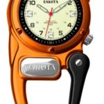 Dakota Clip Watch With LED Flashlight, Mini Clip Microlight Watch, Orange