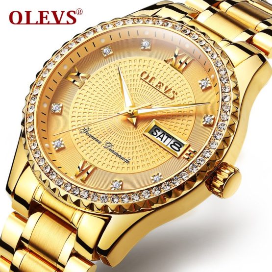 OLEVS Top Brand Luxury Mens Watches Stainless Steel Wrist Watch