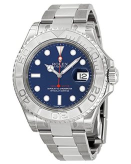 Rolex Yachtmaster Steel and Platinum Blue Dial Mens Watch