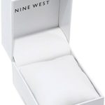 Nine West Women's Silver-Tone and Black Strap Watch