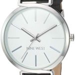 Nine West Women's Silver-Tone and Grey Strap Watch