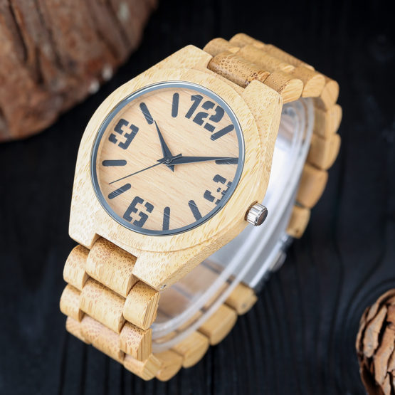 Nature Wood Watch Mens Simple Fold Clasp Wrist Watch