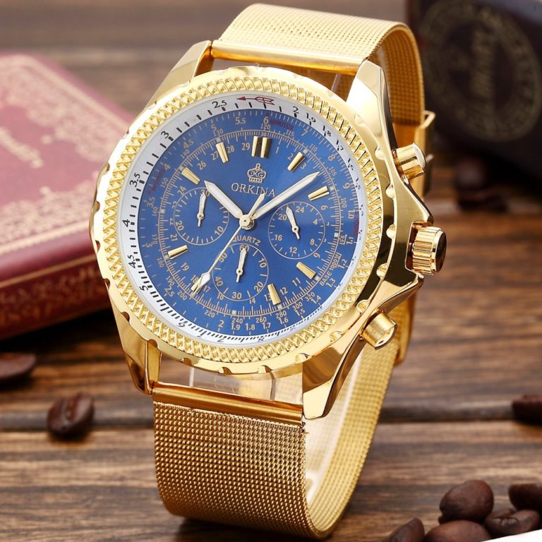 Business Mens Chronograph Japan Quartz Wrist Watches MG.ORKINA Top Brand Luxury Gold Quartz Auto Date Luminous Waterproof Watch 2 Business Mens Chronograph Japan Quartz Wrist Watches