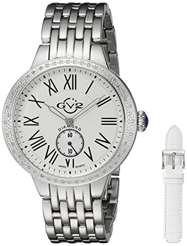 GV2 by Gevril Astor Womens Diamond Swiss Quartz Stainless Steel Bracelet Watch