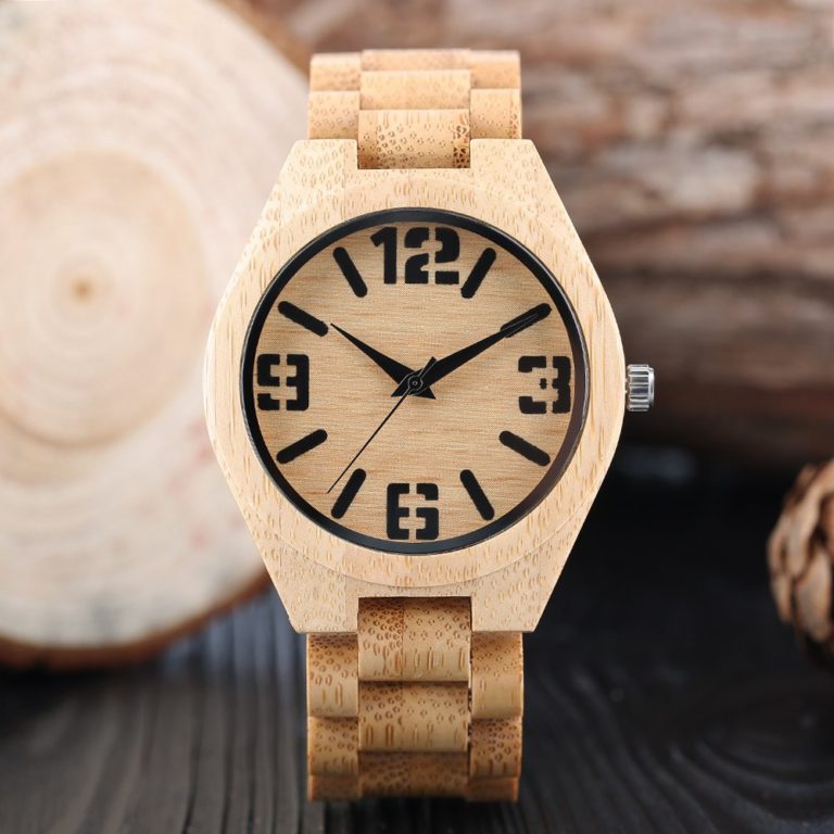 Nature Wood Watch Mens Simple Fold Clasp Wrist Watch