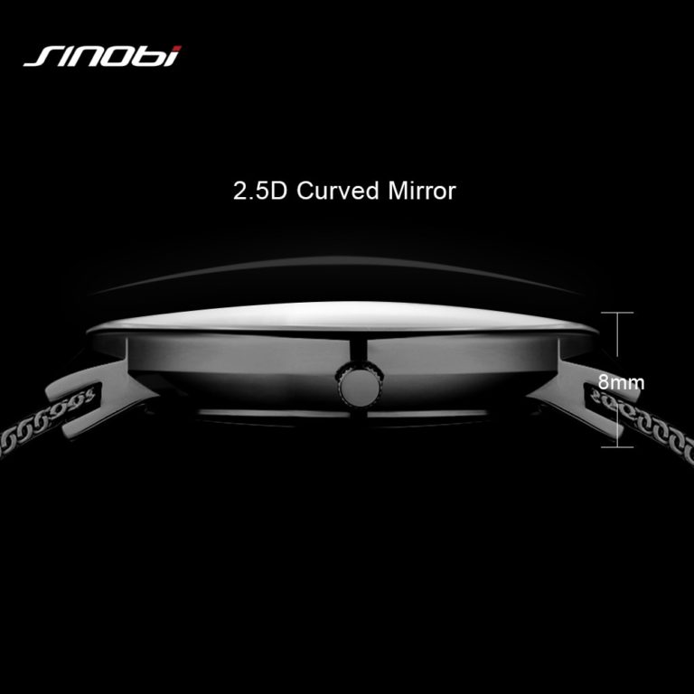 SINOBI Business Men Wrist Watches Mesh Stainless Steel Watchband Crystal Hour Marker Male Clock Watch Calendar Relogio Masculino 2 SINOBI Business Men Wrist Watches Mesh Stainless Steel Watchband