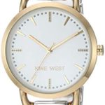 Nine West Women's Glitter Accented Two-Tone Bangle Watch