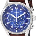 Citizen Men's Avion Stainless Steel Quartz Leather Calfskin Strap