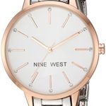 Nine West Women's Crystal Accented Rose Gold-Tone Watch