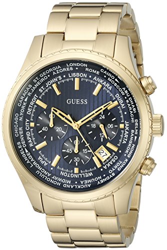 GUESS Men's Dressy Gold-Tone Stainless Steel Multi-Function Watch