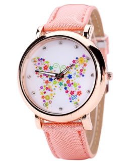 Fashion Leather Women Wrist Watches 2018 Brand Flower Butterfly Ladies Watch