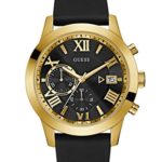 GUESS Men's Stainless Steel Leather Casual Watch