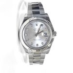 Rolex Datejust II 41mm Steel Silver Diamond Dial Men's Watch