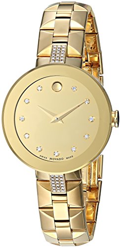 Movado Women's 'Sapphire' Swiss Quartz Tone and Gold Plated Casual Watch