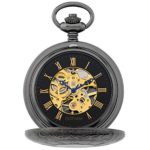 Gotham Men's Gun-Tone Mechanical Pocket Watch