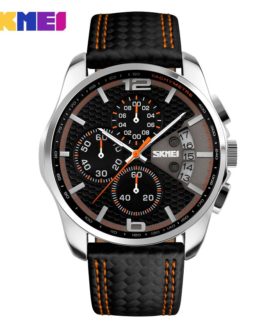 SKMEI Men Chronograph Watch Men Sport Watch Leather