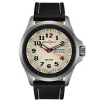 Armourlite Officer Series Stainless Steel Watch - Black Leather Band
