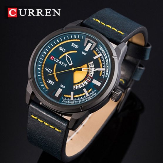 CURREN Mens Watches Top Brand Luxury Leather Casual Quartz Watch