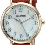 Armitron Women's Easy to Read Dial Gold-Tone and Brown Leather Strap Watch