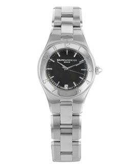 Baume & Mercier Women's Linea Black Dial Stainless Steel Watch