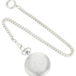 Bucasi Easy to Read Numbers Silver Tone Chain Pocket Watch