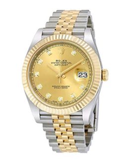 Rolex Datejust 41 Champagne Diamond Steel Mens Watch